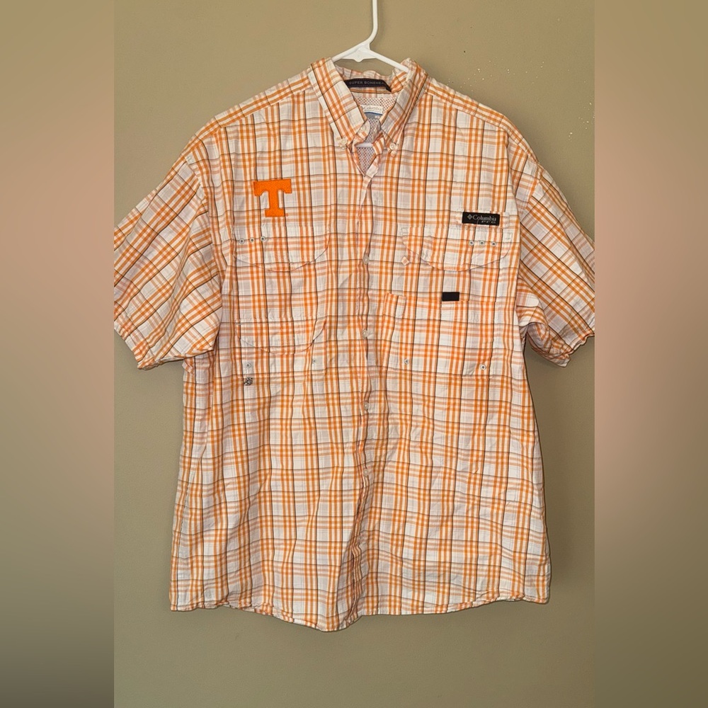 Tennessee Volunteers Shirt Mens Medium Orange NCAA Football Columbia PFG Fishing